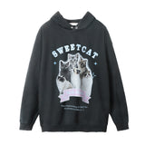 Men Hoodie Printed Distressed Hooded Sweaters Menswear Loose Autumn and Winter Casual