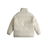 Unisex Sweater Winter Chest Print Cotton Coat with Solid Color