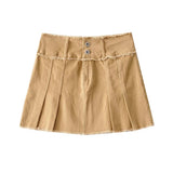 Women Skirt Raw Edge Denim Skirt Women's Retro