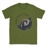 Vintage Pedro Raccoon T-Shirts for Men Crewneck Cotton