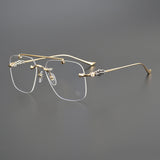 CHH Chrome Hearts Glasses Fashion Double Beam Frameless Myopia Glasses Frame