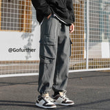 Men Sweatpants Overalls Men's Casual Pants Retro Loose