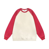 Men Hoodie Raglan Sleeve round Neck Sweater Men's Spring and Autumn Loose Casual
