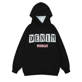 Men Hoodie Turtleneck Hooded Sweater Men's Paste Cloth Embroidery Letter Pullover