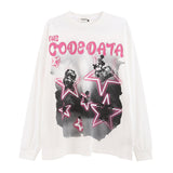 Men Long Sleeve Shirt Printed Long Sleeve Bottoming T-shirt Men and Women Street All-Match Loose