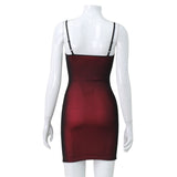 Women Desses Dress Red Hip Covered Skirt