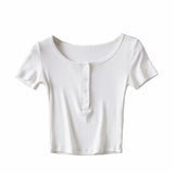 Women's T-Shirt Summer Round Neck Short sleeved T-shirt Top