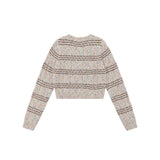 Women Sweater round Neck Sweater for Girls Autumn Casual Short