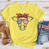 Women's Independence Day T Shirt round Neck Short Sleeve T-shirt Women's Top