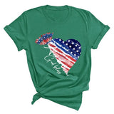 Women's Independence Day T Shirt round Neck Short Sleeve T-shirt