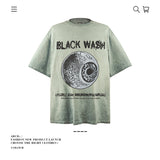 American vintage street T-shirt pure cotton retro men's and women's summer loose