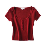 Women T-Shirt Short Knitwear Short Sleeve Women's Summer T-shirt