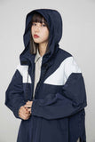 Unisex Jacket Autumn Stitching Contrast Color Hooded Coat Women's Clothing