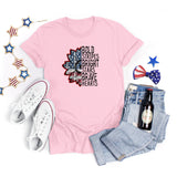 National Flag Day T Shirts Summer Women's Short Sleeve T-shirt Independence Day round Neck