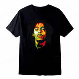 Rap Singer Bob Marley T-shirt Men's Fashion Cotton T-shirt