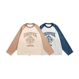 Unisex Jacket Autumn Raglan Sleeve Patchwork Sweater