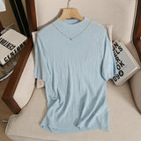 Women T-shirt Elbow Sleeve Sweater T-shirt for Women Spring and Summer