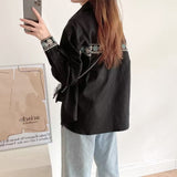Women's T-Shirt Spring and Autumn Embroidered Denim Coat Women's Loose