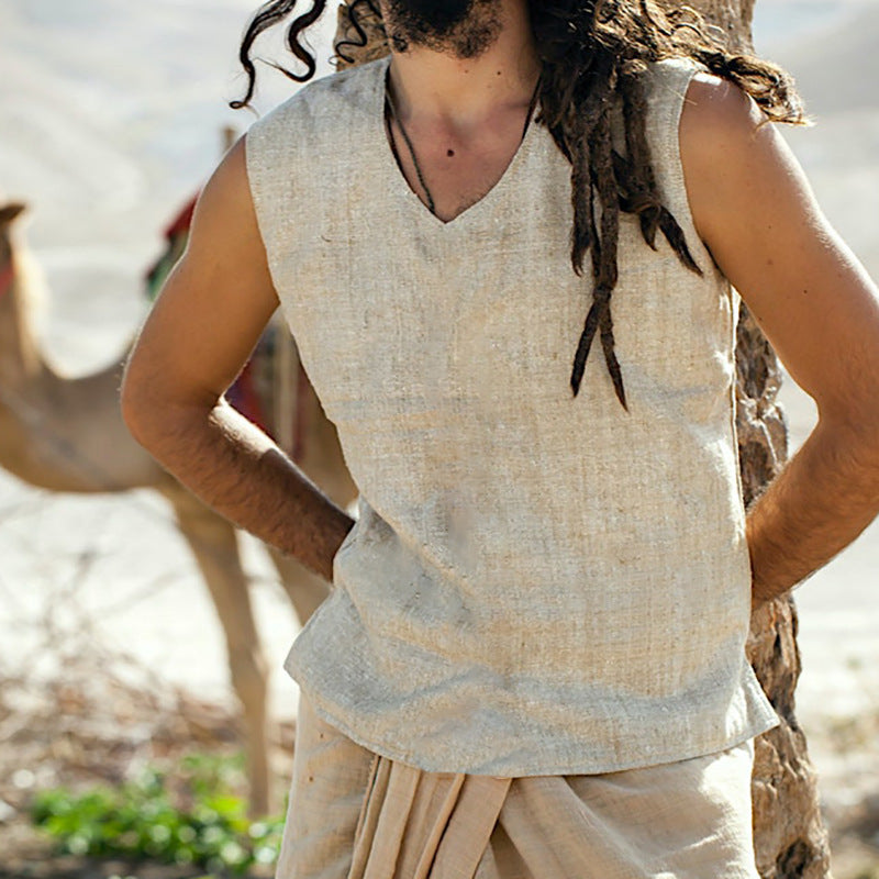 Men T Shirt Loose Outdoor Vest Men's Casual
