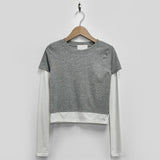 Women Long Sleeve Shirt Autumn Long Sleeve Short Top Women's round Neck Bottoming Shirt