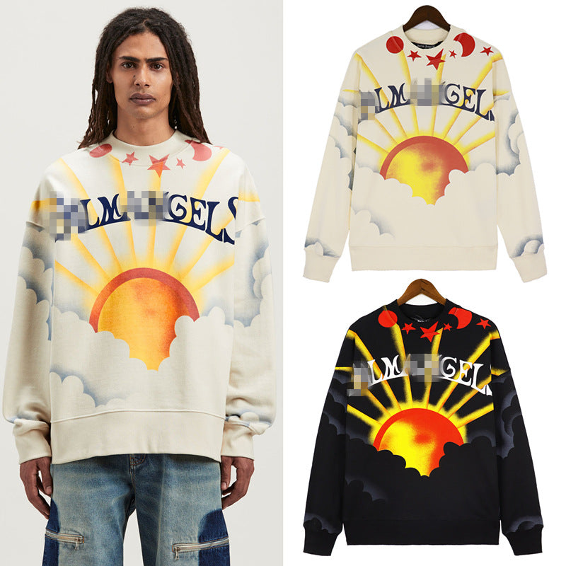 Palm Angle Sweatshirt Palm Angels Letter Printing Long Sleeve Crew Neck Sweater Men and Women