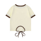 Women T-shirt Printed Short-Sleeved T-shirt Women's Summer Midriff Outfit round Neck