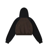 Women Hoodie Cropped Hoodie Girls Autumn Loose Long Sleeve