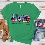 Women's Independence Day T Shirt round Neck Short Sleeve T-shirt Women's Top