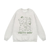 Men Hoodie Animal Printed Crew Neck Sweatshirt