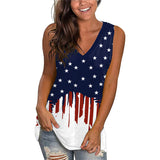 National Flag Day T Shirts Summer Loose Sleeveless T-shirt Independence Day