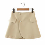 Women Skirt Ins Fashion Casual Suit Women's High Waist Pocket Skirt