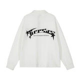 Men Hoodie Letter Embroidered Sweater Men's Casual Half Zipper Cardigan Lapel Pullover Top