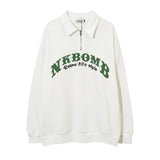 Men Hoodie Sheep Printing Lapel Sweater Boys Spring and Autumn Half Zipper Polo Shirt