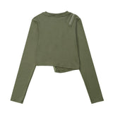 Women Long Sleeve T-Shirt Long Sleeve T-shirt Girls Spring and Autumn Leisure Short