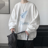 Men Hoodie round Neck Sweater Men's Autumn Versatile Spring and Autumn Hong Kong Style Loose