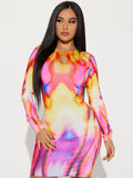 Women Dresses Women's Autumn Fashion Printed Long Sleeve Dress