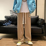 Men Sweatpants Spring and Autumn Straight Loose Letter Flocking Draping Mop