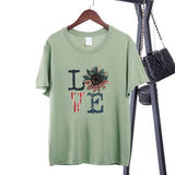 Women Independence Day T Shirt Printed Short Sleeve T-shirt