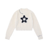 Women Sweater Short Sweater for Girls Autumn Crew Neck Casual