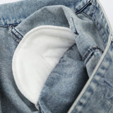 Men Denim Jacket Spring and Autumn Washed Denim Clothes Jacket Stitching Padded Shoulder Denim Jacket