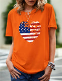 Women's Independence Day T Shirt Pattern Printed Short-Sleeved T-shirt
