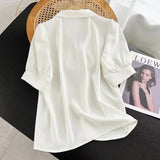 Women T-Shirt White Shirt Women's Summer Design Loose Short Sleeve