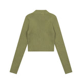 Women Sweater Short Sweater round Neck Slim Solid Color Autumn Sweater