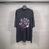 Mens T-shirts 24SS new Paris city night print T-shirt oversize