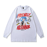 Men Long Sleeve Shirt Spring and Autumn Harajuku Anime Print Hip Hop Long Sleeve T-shirt Men and Women
