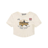 Women T-shirt Printed Short T-shirt Girls Summer round Neck