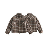 Unisex Jacket Winter American Plaid Thin Cotton Clothing Women