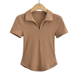 Women T-Shirt Slim Fit Slimming Short Sleeve Underwear T-shirt Top