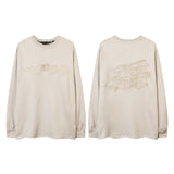 Men Long Sleeve Shirt Embroidered High Street Long Sleeve T-shirt Men and Women Loose Fashion Autumn Winter Coat