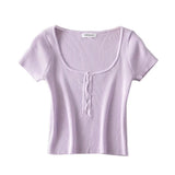 Women T-Shirt Short Knitwear Short Sleeve Women's Summer T-shirt